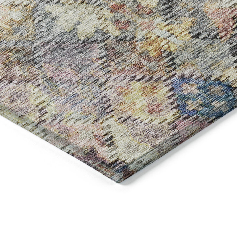 Machine Washable Indoor/Outdoor Chantille ACN1109 Gold Rug, Rectangle 1'8" x 2'6"