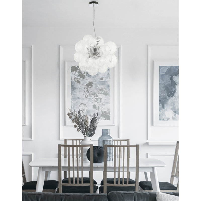 Luminaire suspendu 6 lumières Charlize, Chrome poli