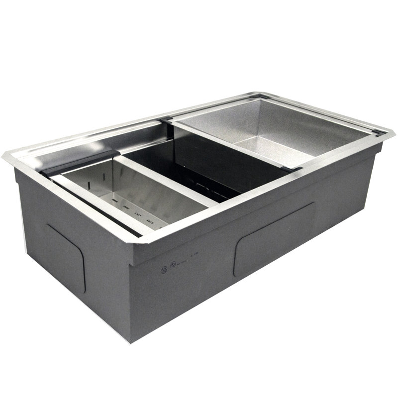 Nantucket Sinks Pro Series 36'' W Single Bowl Stainless Steel Undermount Kitchen Sink