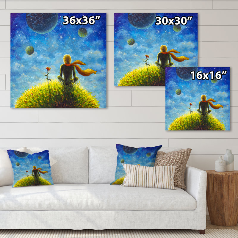 Petit Prince - peinture, H 16 po x l 16 po x P 1 po, Toile tendue