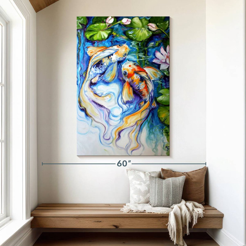 Brampt Koi Koi And Lily, 51" H x 34" W