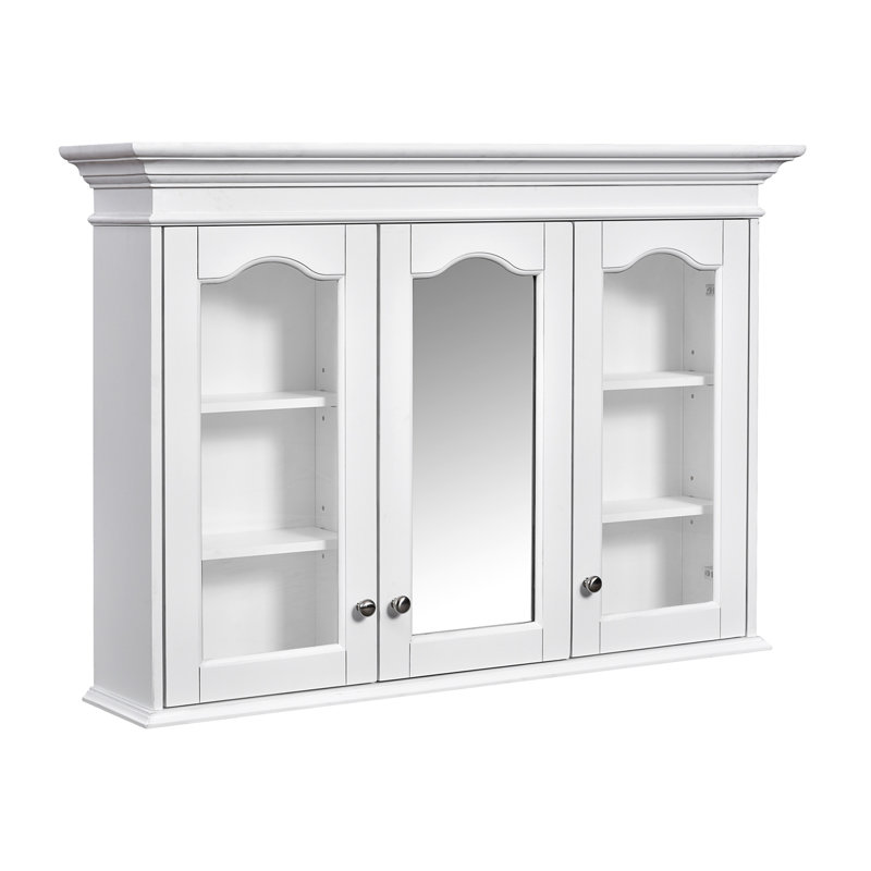 Armoire à pharmacie 40 "avec miroir, armoire de rangement pour salle de bain avec porte miroir et tablettes, armoire de salle de bain murale avec portes en verre