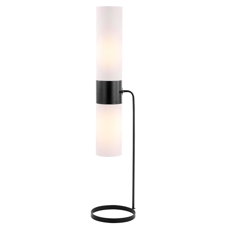 Lampe sur pied colonne 55 po Lipari, Noir mat