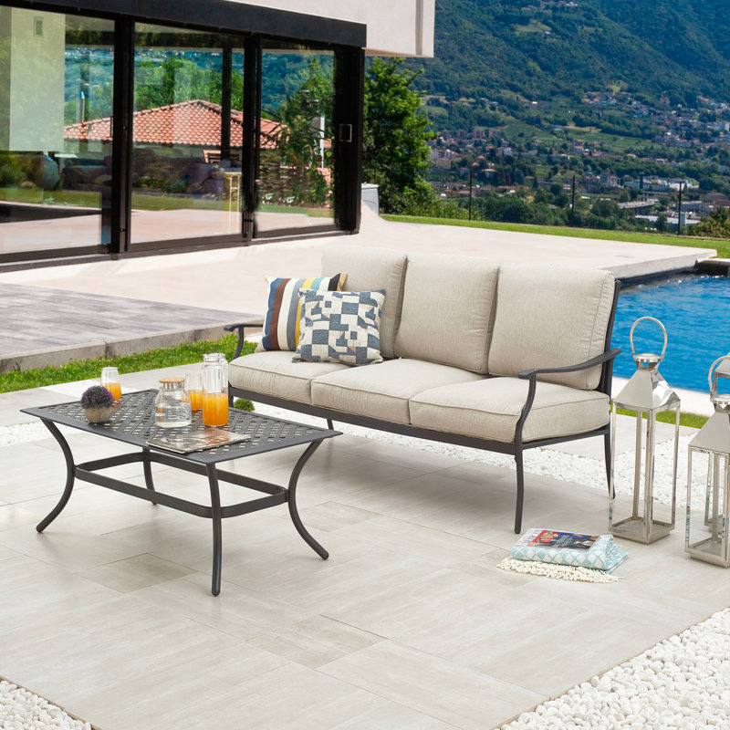 Sasaki 3 - Person Patio Conversation Set with Cushions, Beige