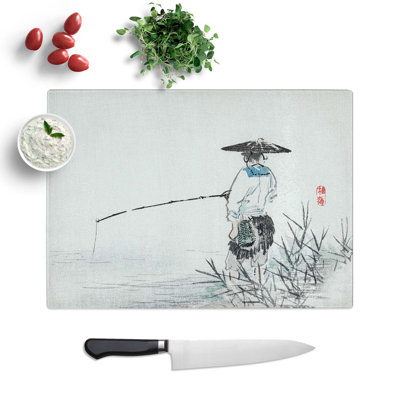 Glass Fisherman by Kono Bairei Chopping Board