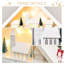 HOMCOM 24-Drawer Wooden Christmas Advent Calendar, Wooden Light-Up Decoration