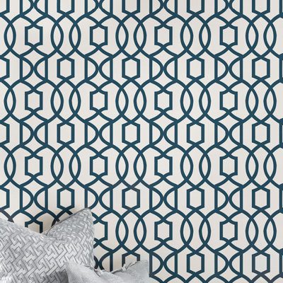 Dunstable 5.5m L x 52cm W Trellis Roll Wallpaper