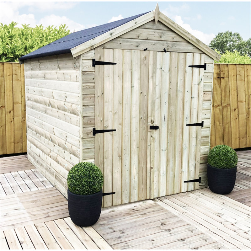 Qichen 8ft. W x 9ft. D Solid Wood Garden Shed