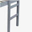 Lit mezzanine double en bois d'hévéa avec échelle, gris