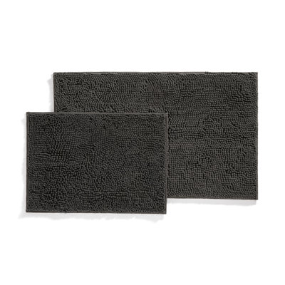 Soft Absorbent Chenille Bath Mat Rug with Anti-Skid Rubber Backing