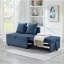  Fauteuil-lit inclinable convertible 4-en-1 avec structure en bois robuste, revêtement en polyester, idéal pour le salon, la chambre à coucher ou les petits espaces, conception confortable, élégante et durable, bleu
