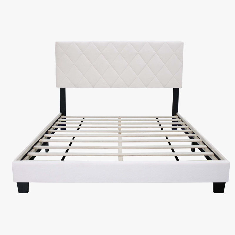 Lit plateforme tapissier Vladka, Blanc
