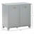 Tilt-Out Laundry Sorter Cabinet, Bathroom Storage Organizer With Two-Compartment Tilt-Out Hamper, Gray-1872762660