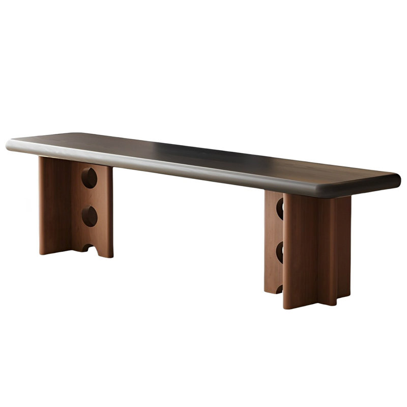 Stromain Solid Wood Bench, Brown/Black