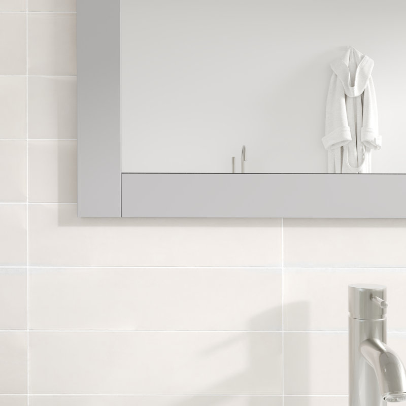 Azaira Rectangle Mirror, 31" H x 30" W, White