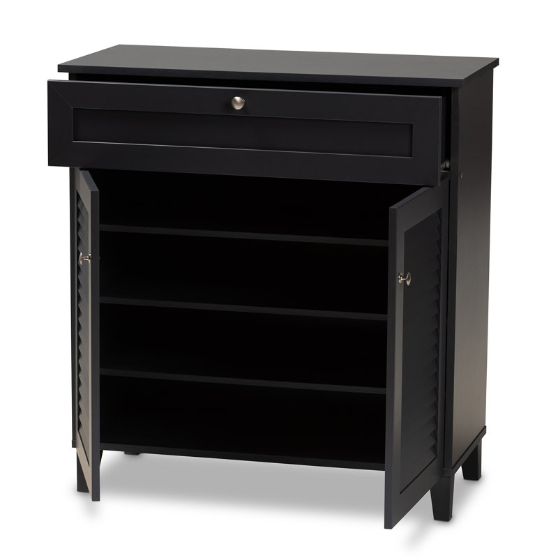 Shoe Storage Cabinet, Dark Gray, 45.25" H x 30.75" W x 14.6" D