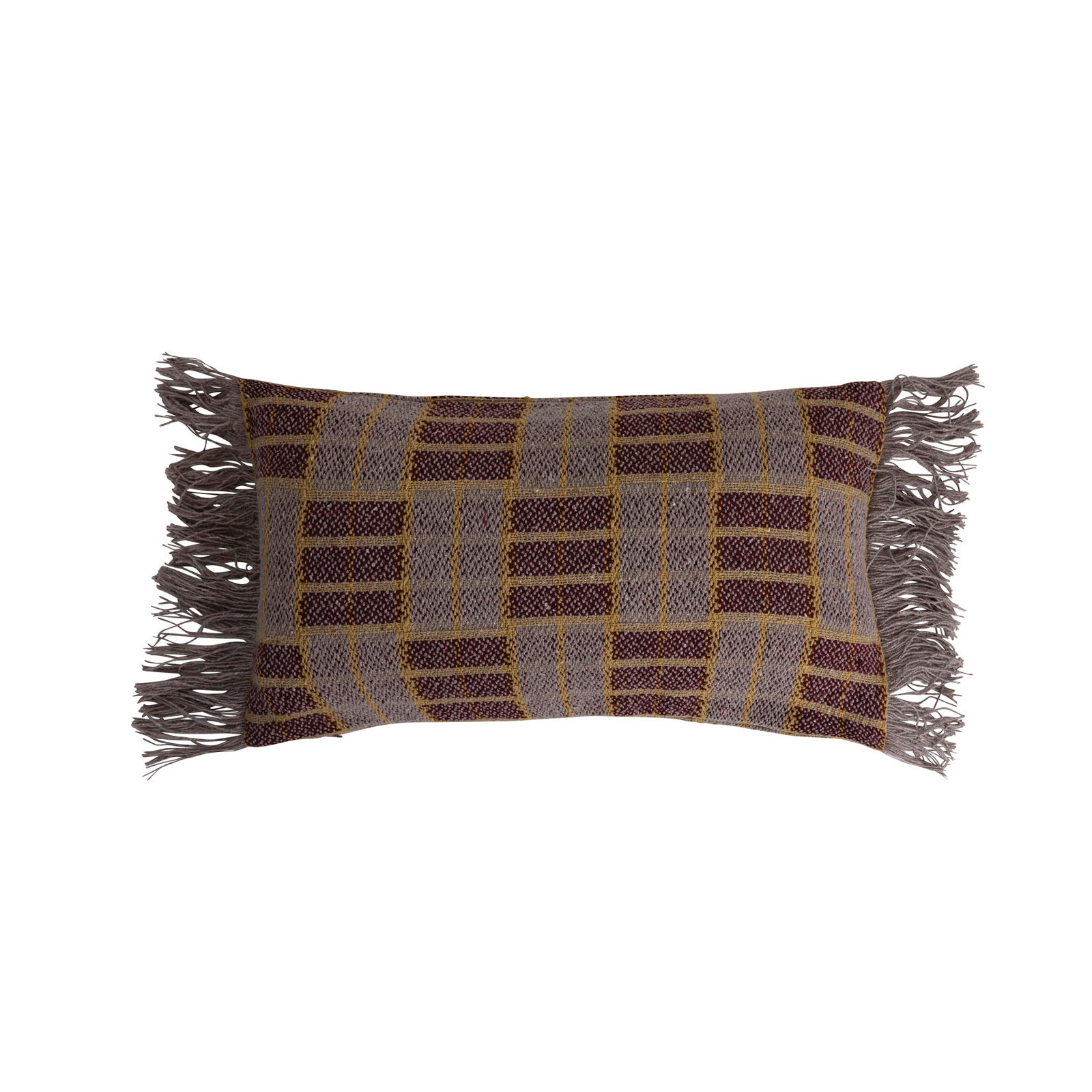 Esther Plaid Cotton Lumbar Throw Pillow