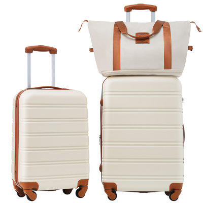 Valise Hardshell 2 pièces + valise à roulettes avec serrure TSA légère 20 po + 24 po