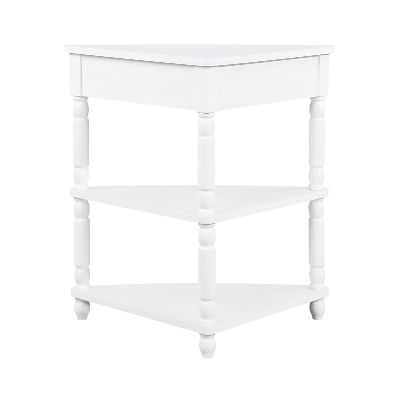 Table de coin 33,8 po Milk White