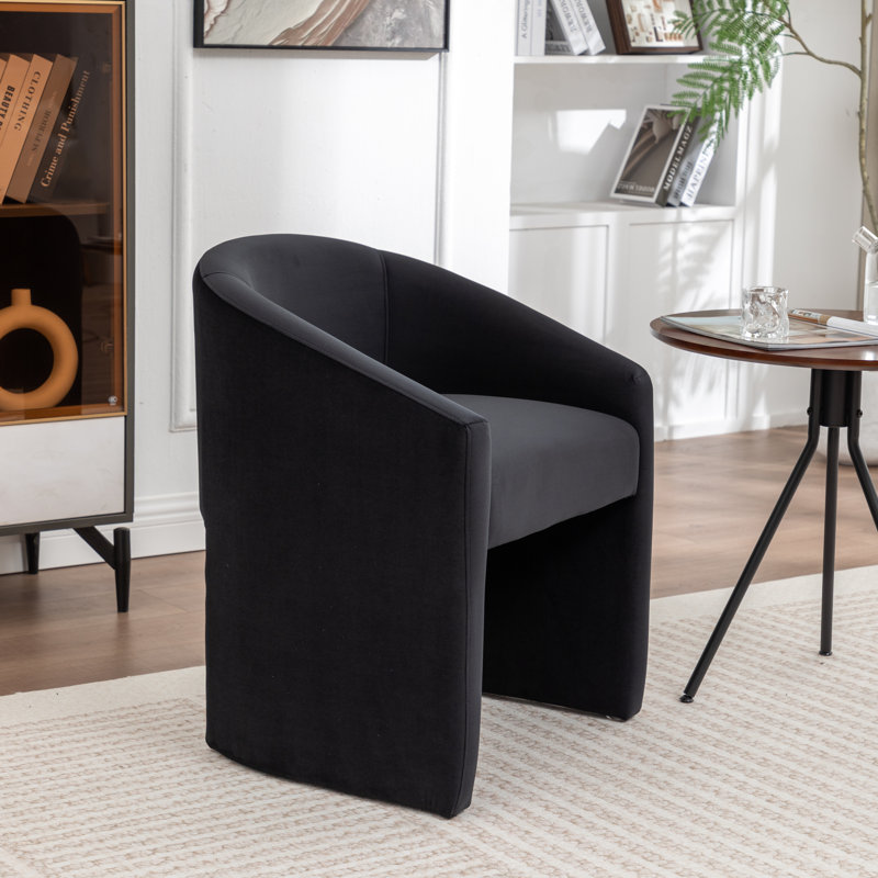 Halley Velvet Upholstered Dining Chair, Noir