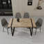 Ensemble de table de salle à manger en bois aggloméré et de salle à manger moderne 4 pièces, ensemble de table de salle à manger en bois de style médiéval-114251899