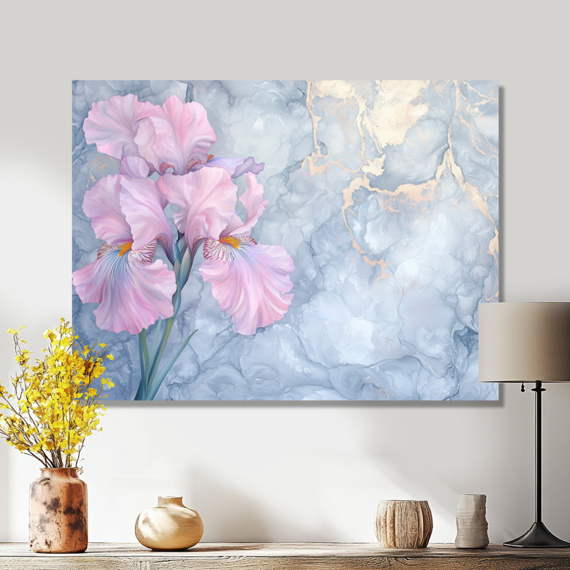 «Pink Glowing Symphony Of Iris III - Iris», reproduction sur toile, 12" H x 20" W, Wrapped Canvas, Does Not Apply