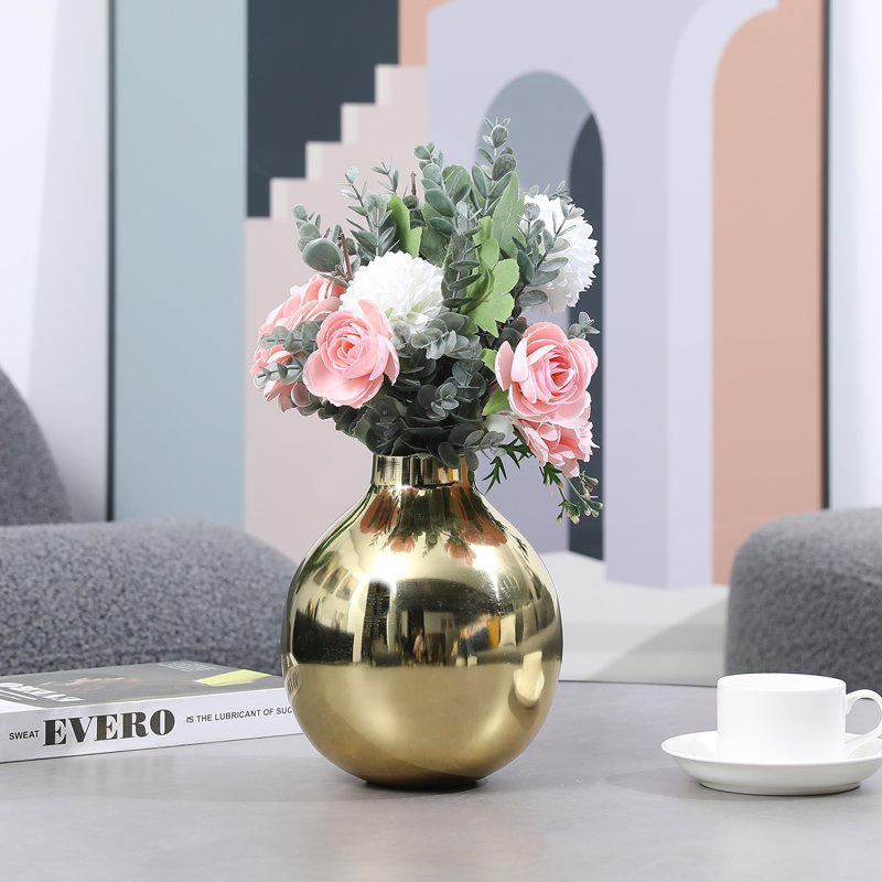Gold 19.6cm Metal Table Vase