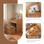 Meuble-lavabo intégré en bois de cerisier 23,62 po avec tabouret intégré