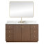 Meuble-lavabo sur pied simple 60 po avec plateau en quartz Calacatta et miroir Rally-1149769045