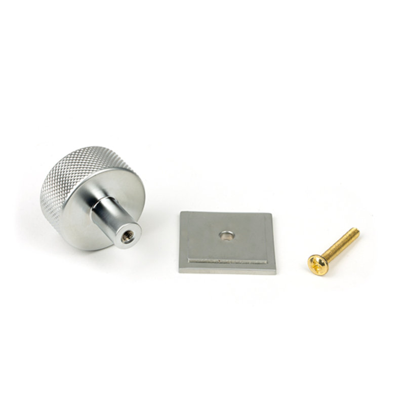 32mm Square Knob, Satin Chrome