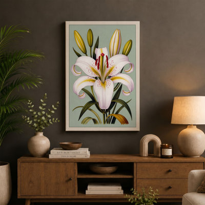 White Lily Study Botanical - Wrapped Canvas