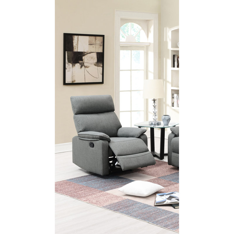 Fauteuil inclinable gris en métal avec cadre rembourré pour une maison élégante