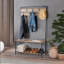 7 - Hook Coat & Shoe Rack Hall Tree Bench Industrial Hallway Entryway Furniture