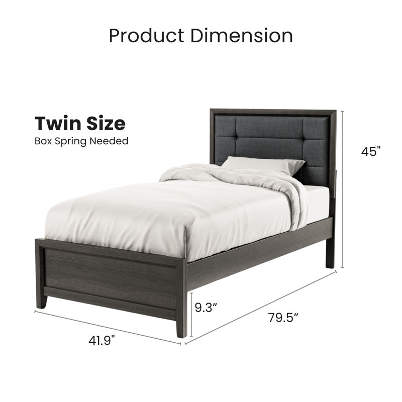 Upholstered Standard Bed, Twin