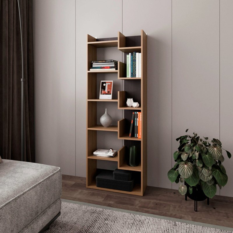Bibliothèque Magnolia, bureau, Macadamia / noir