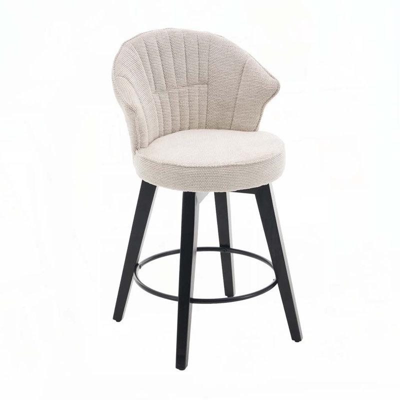 Tabouret de bar en chenille, Blanc