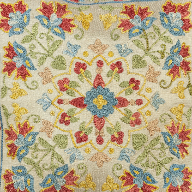 Housse de coussin 100% soie 12 po x 12 po. Coussin traditionnel. Coussin décoratif brodé, Simple, Carré 12 po