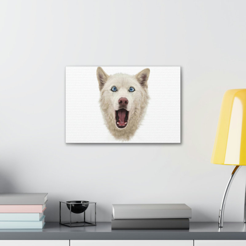 «Husky sibérien» amusant avec art mural, H 12 po x l 18 po