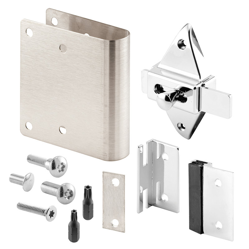 Chrome Stainless Steel Door Repair Kit for Round Edge Inswing Doors