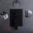 10Inch Shower System In Matte Black Finish, Stainless Steel, Balanced Ceramic Disc, 3 Knob, Feature, Wall Mounted Shower, Steel Material, Balanced, Ceiling Head, , Diverter-121645514