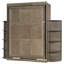 Grand lit escamotable rotatif avec bureau convertible, 2 tablettes latérales à 3 niveaux-259806954