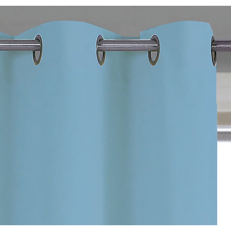 Panneau de rideau simple semi-transparent Simoes, Bleu