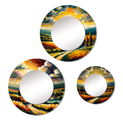 Dhanvi Metal Round Mirror