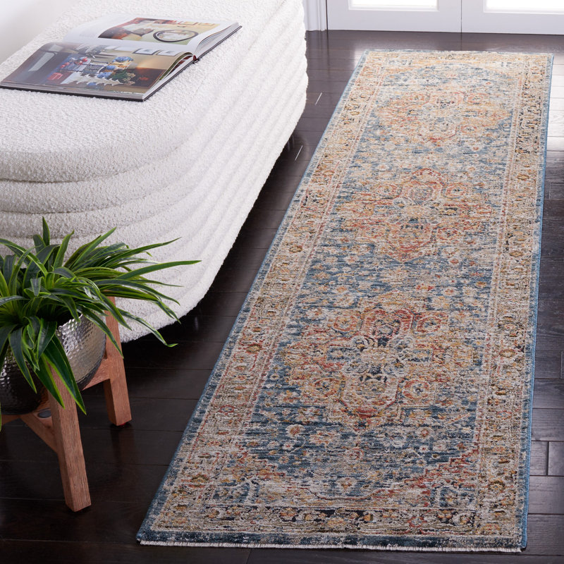 Kater Silverado 110 Area Rug In Blue, Runner 2' x 8'