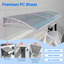 Polycarbonate Door & Window Canopy Awning, UV-Resistant Outdoor Shelter with ABS Brackets for Porch, Patio & Entrance, Rain & Snow Protection-124801991-124801992