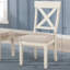 Ensemble de 2 chaises de salle à manger rembourrées en bois Prato, blanc antique