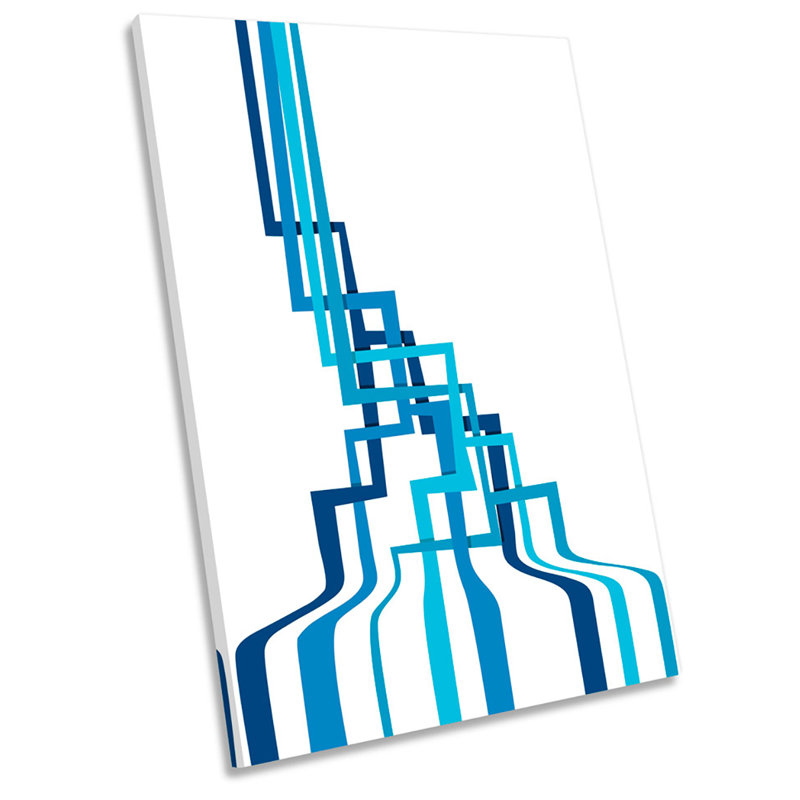 X0151 Ribbon Stripes - Wrapped Canvas Painting, 30cm H x 20cm W x 2cm D