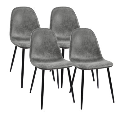 Set Of 4 Stylish Upholstered Dining Chairs With Sturdy Metal Legs For Comfortable Dining