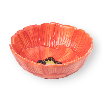 Bol à dessert rose coquelicot