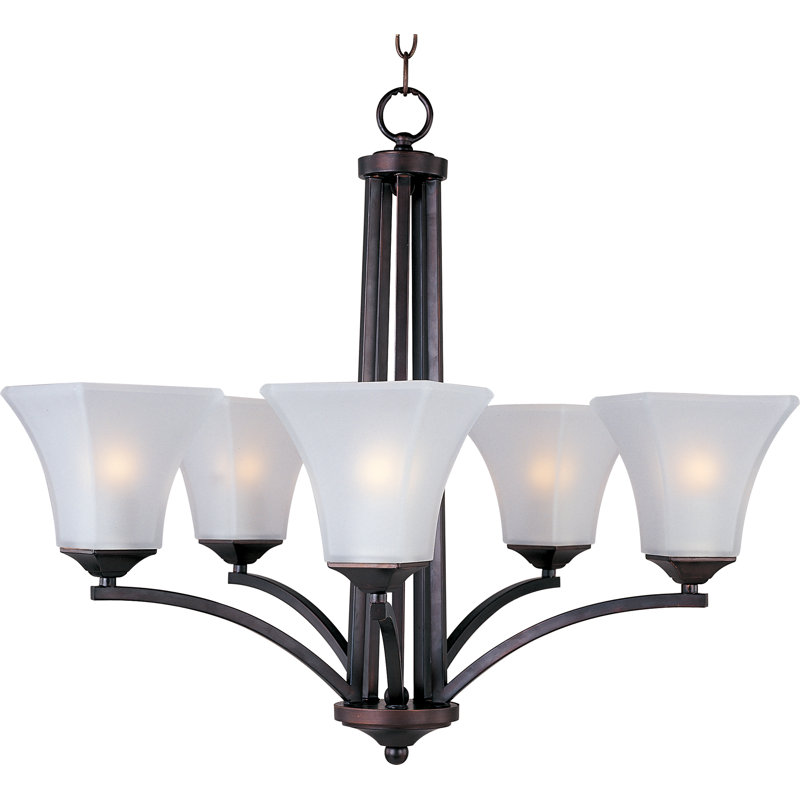Lustre classique/traditionnel ombré 5 lumières Weedman, Bronze huilé